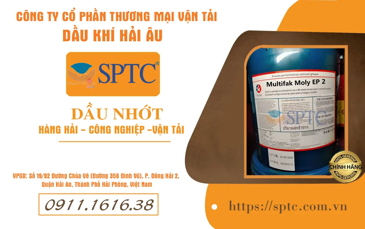 Đại lý mỡ bôi trơn chứa MoS2 Caltex Multifak Moly EP2